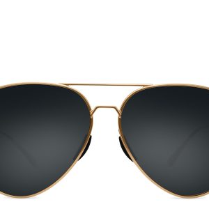 Tangle Free Aviator - Black Gold Polarized